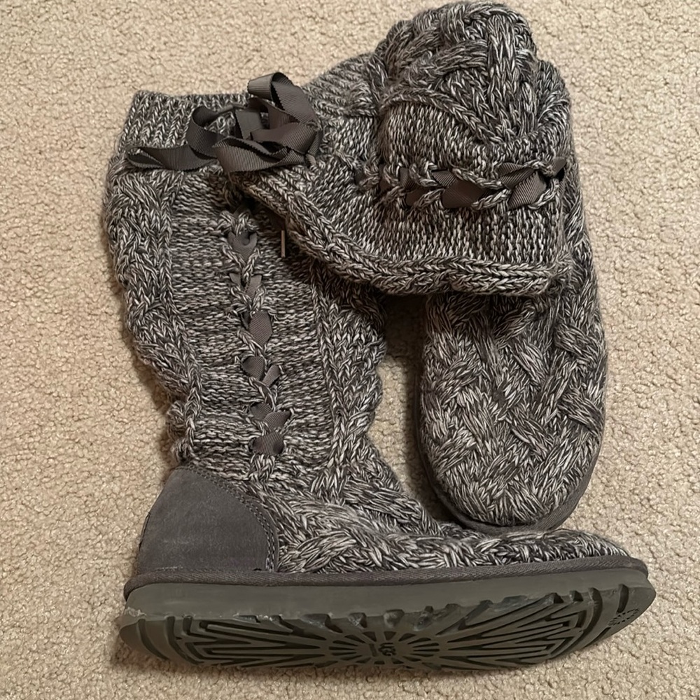 UGG lace up knit boots